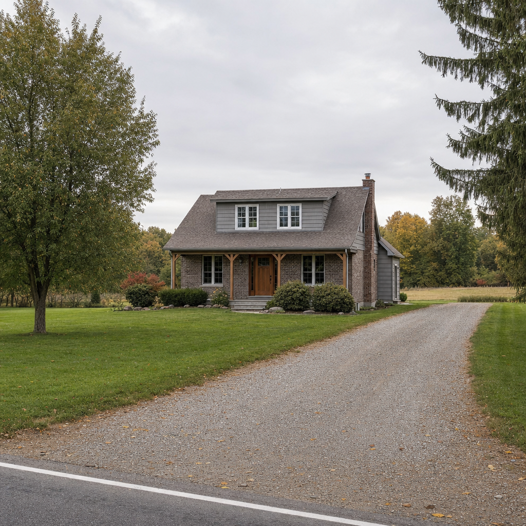 A calm single-family home exterior on a quiet Town 'n' Country street, representing the household size and daily water use that decides how often a septic tank needs pumping